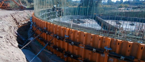 Encofrado circular para la construcción de tabiques curvos