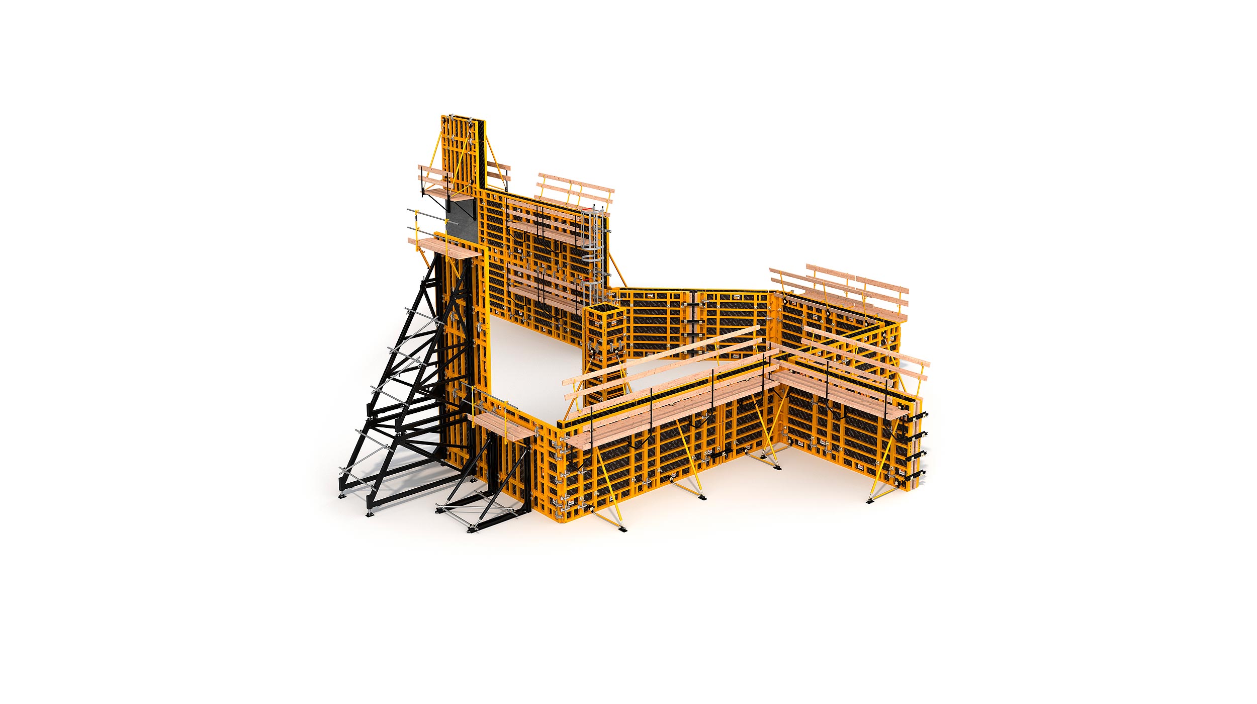 Sistema de encofrado modular para la construcción de todo tipo de estructuras verticales de hormigón. Destaca su alto rendimiento con el mínimo coste en mano de obra.