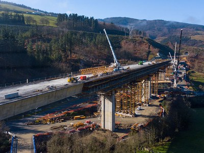 El carácter modular de los encofrados ULMA, clave en el viaducto de Antzuola